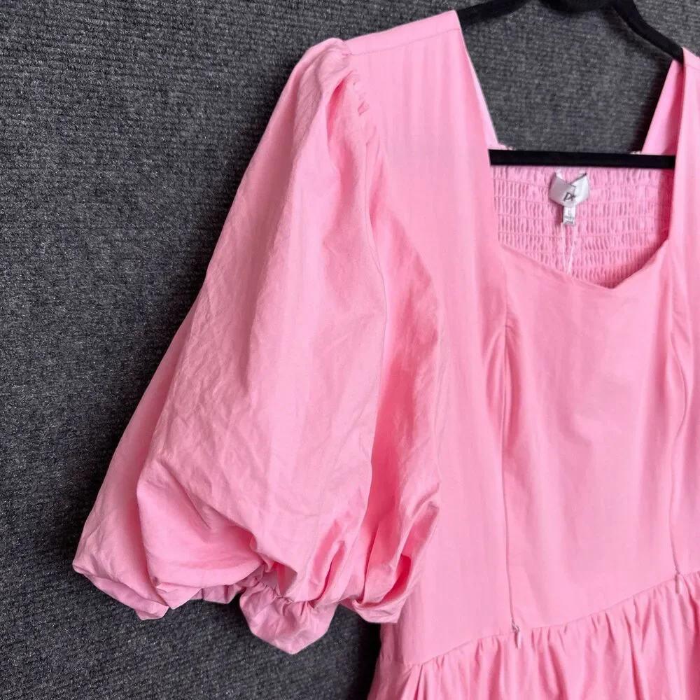 NWT Poet Dress Ode Pink Puff Sleeve Midi Nursing L - Picture 11 of 11